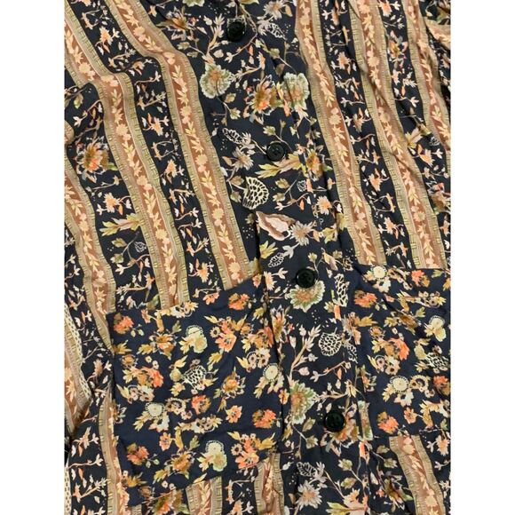 Cleobella Floral Striped Button Up Fall Pajamas, size XS - Picture 6 of 6